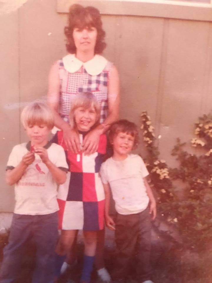 Mom and us in about 1975